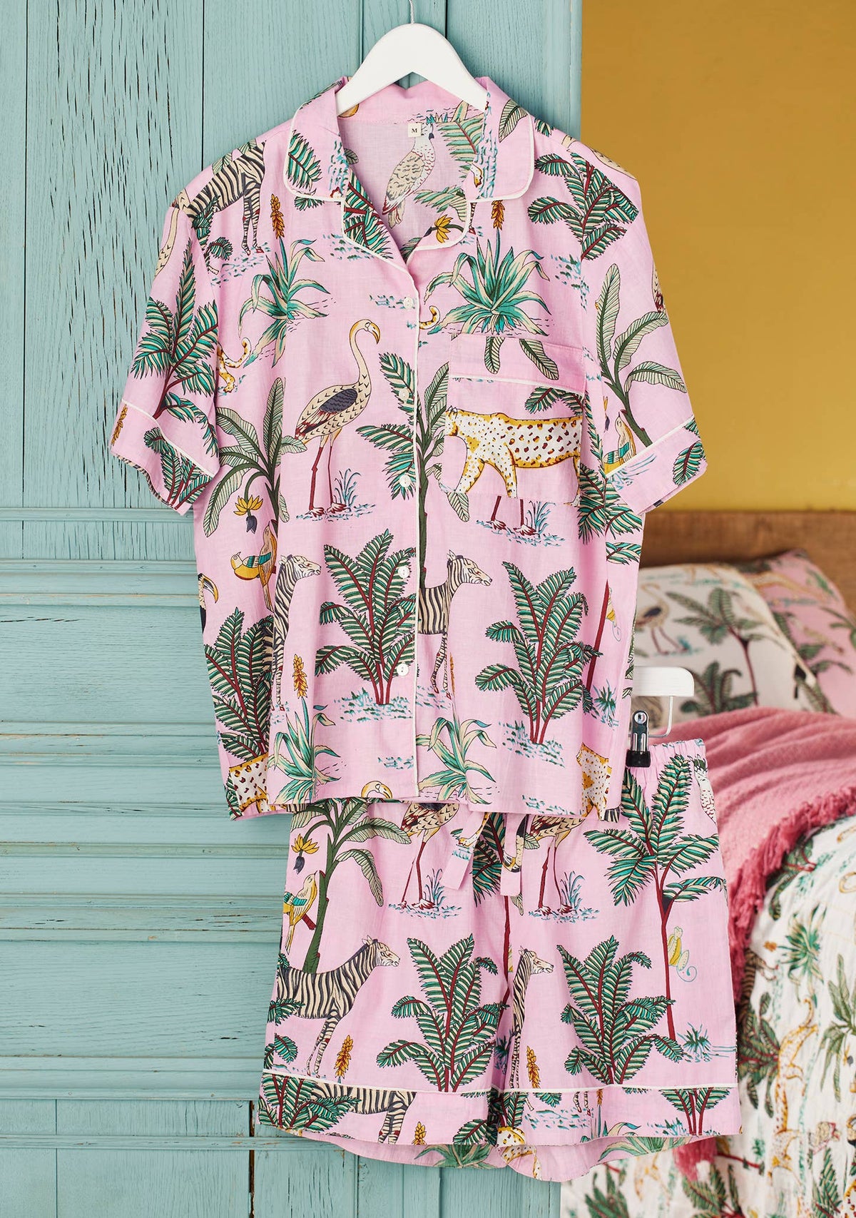 Jungle Print Short Pyjamas - Pink: Medium(M)
